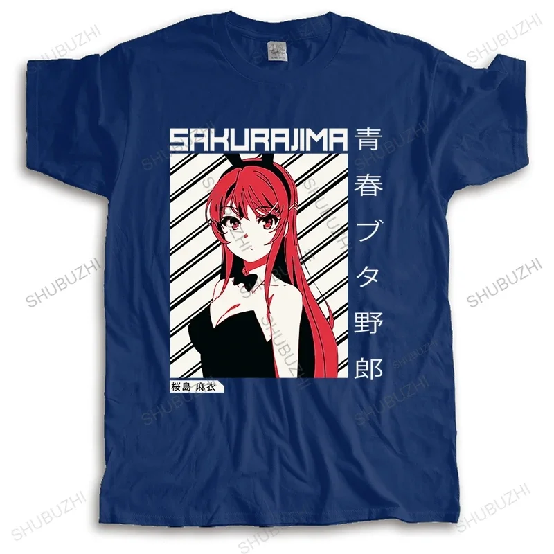 Hot sale men streetwear t shirt Mai Sakurajima Black Shirt Seishun Buta Yarou Wa Bunny Girl Anime Funny summer Tees Mens Tshirt