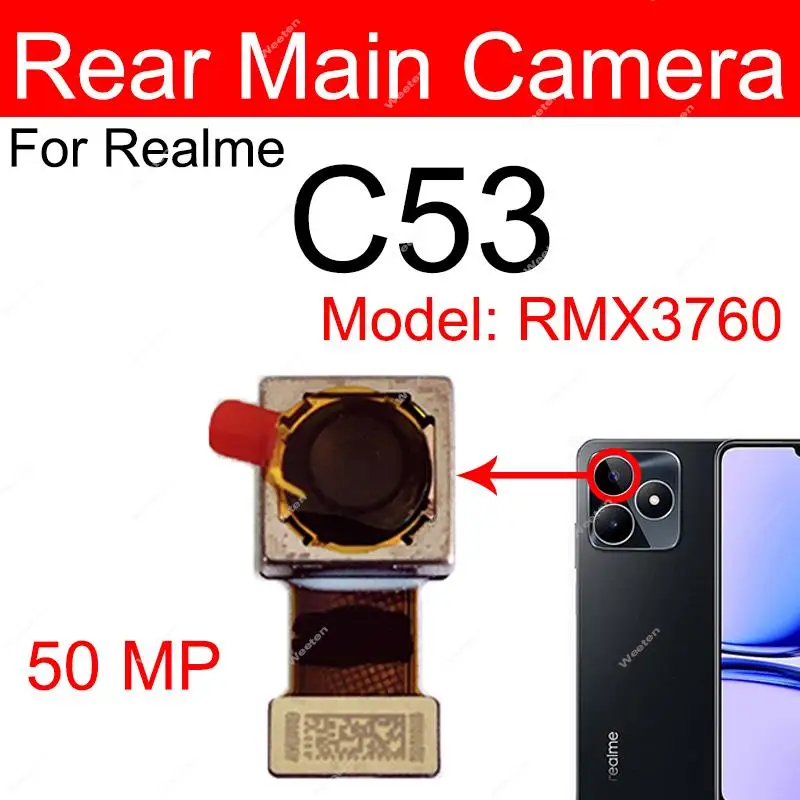 Back Main Camera Flex Cable For Realme C53 C30S Rear Main Primary Camera Flex Cable Module Parts