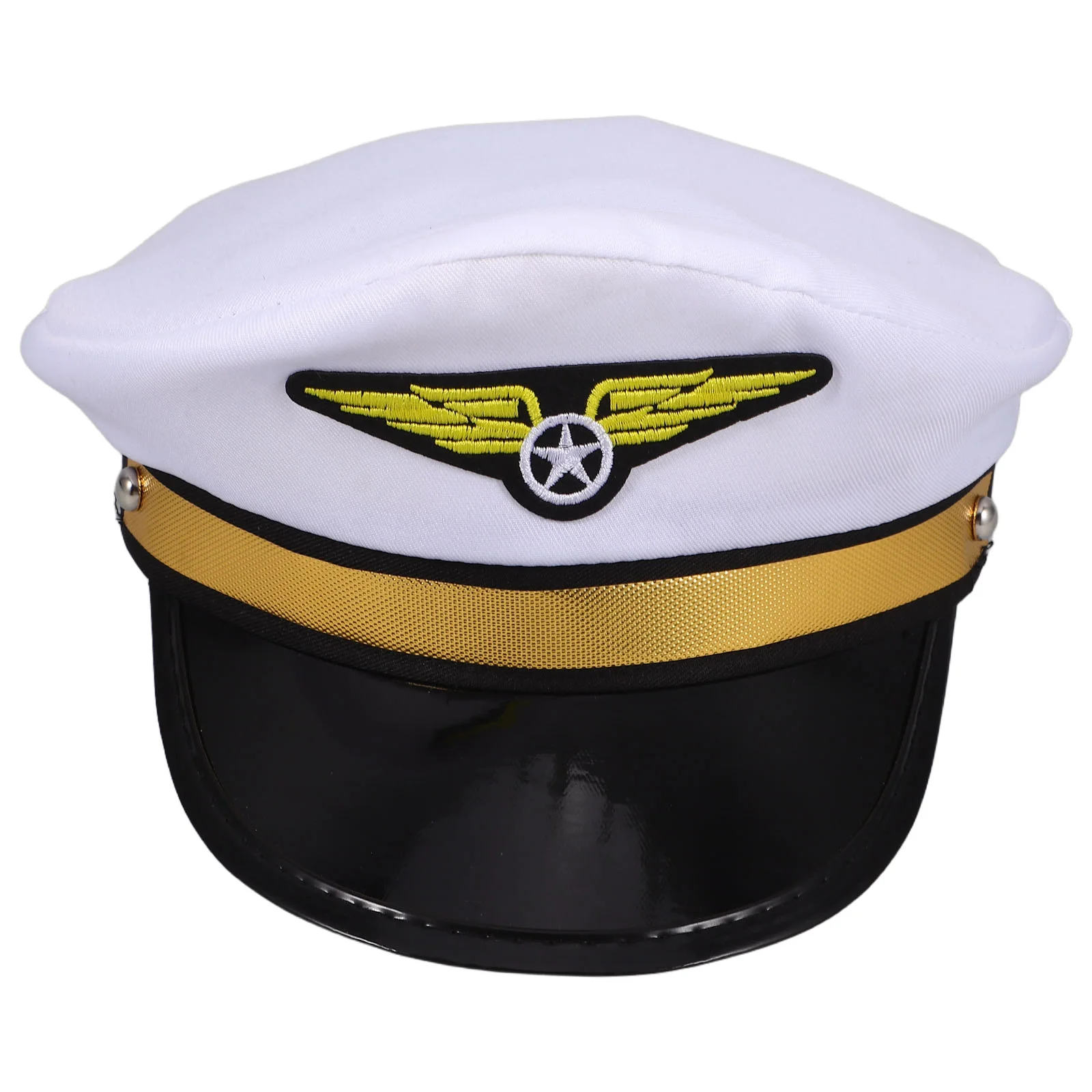 Airline Pilot Cap Fancy Dress Hat Adult Pilot Hat for Costume Parties Airline Themed Halloween Hat for Cosplay and Masquerade Ad