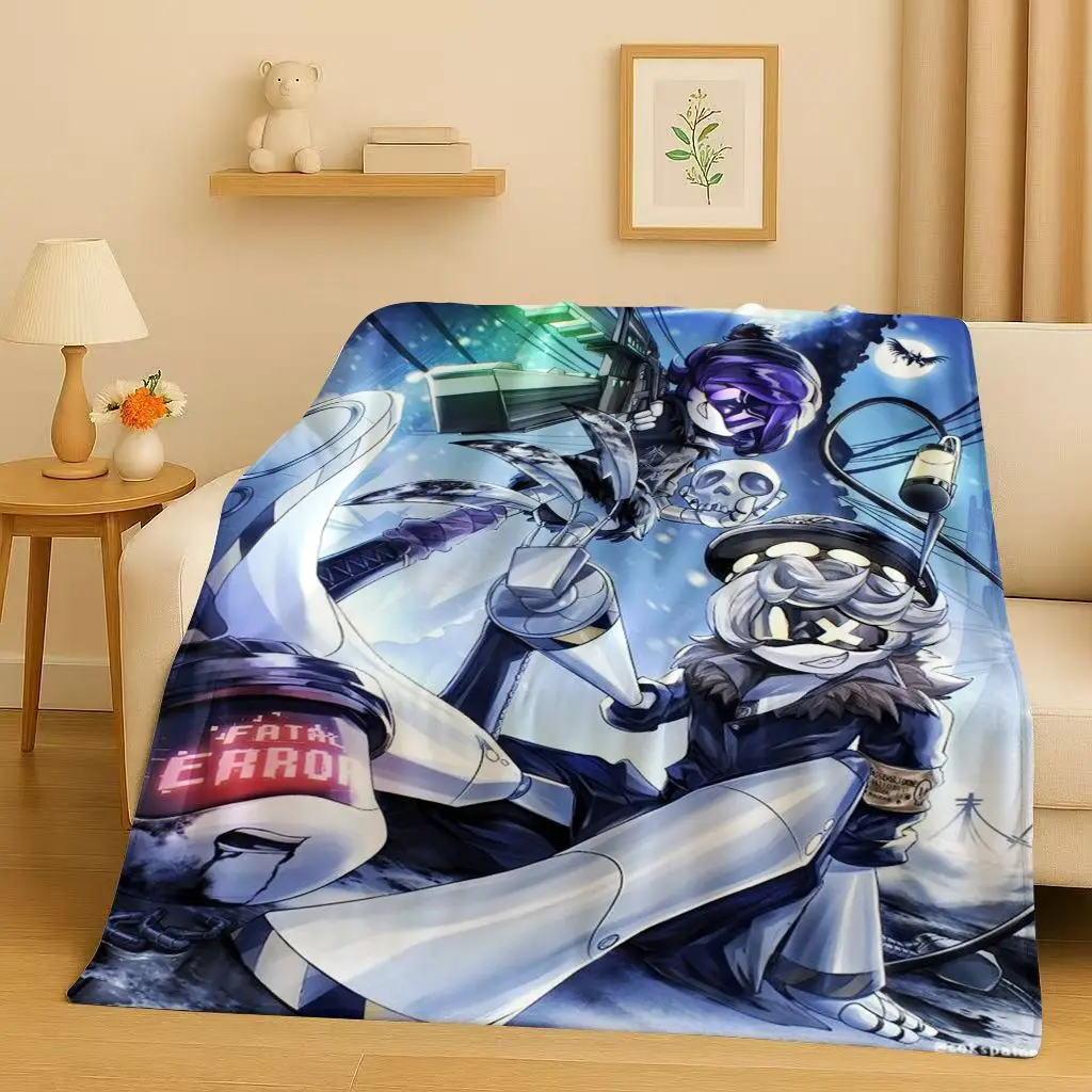 

HD Cartoon Murder Drones V Uzi J Robot Flannel Blanket,Ultra Soft Warm Plush Throw for Home Bedroom Bed Sofa Cover Picnic Kids