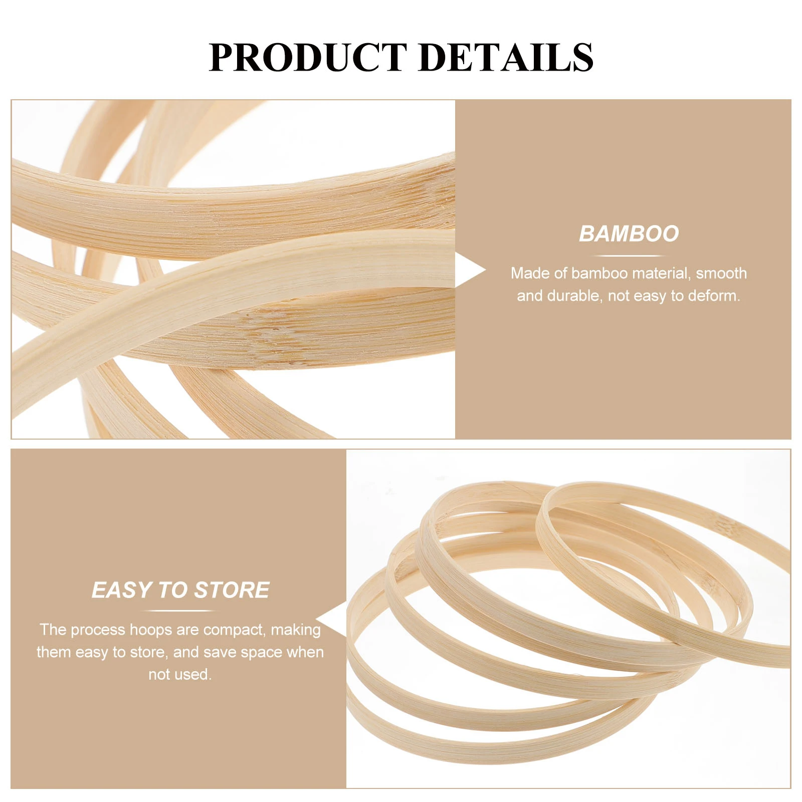 

12 Pcs Dream Catcher Bamboo Circle Handmade Crafts Dreamcatcher Rings Diy Wreath Materials