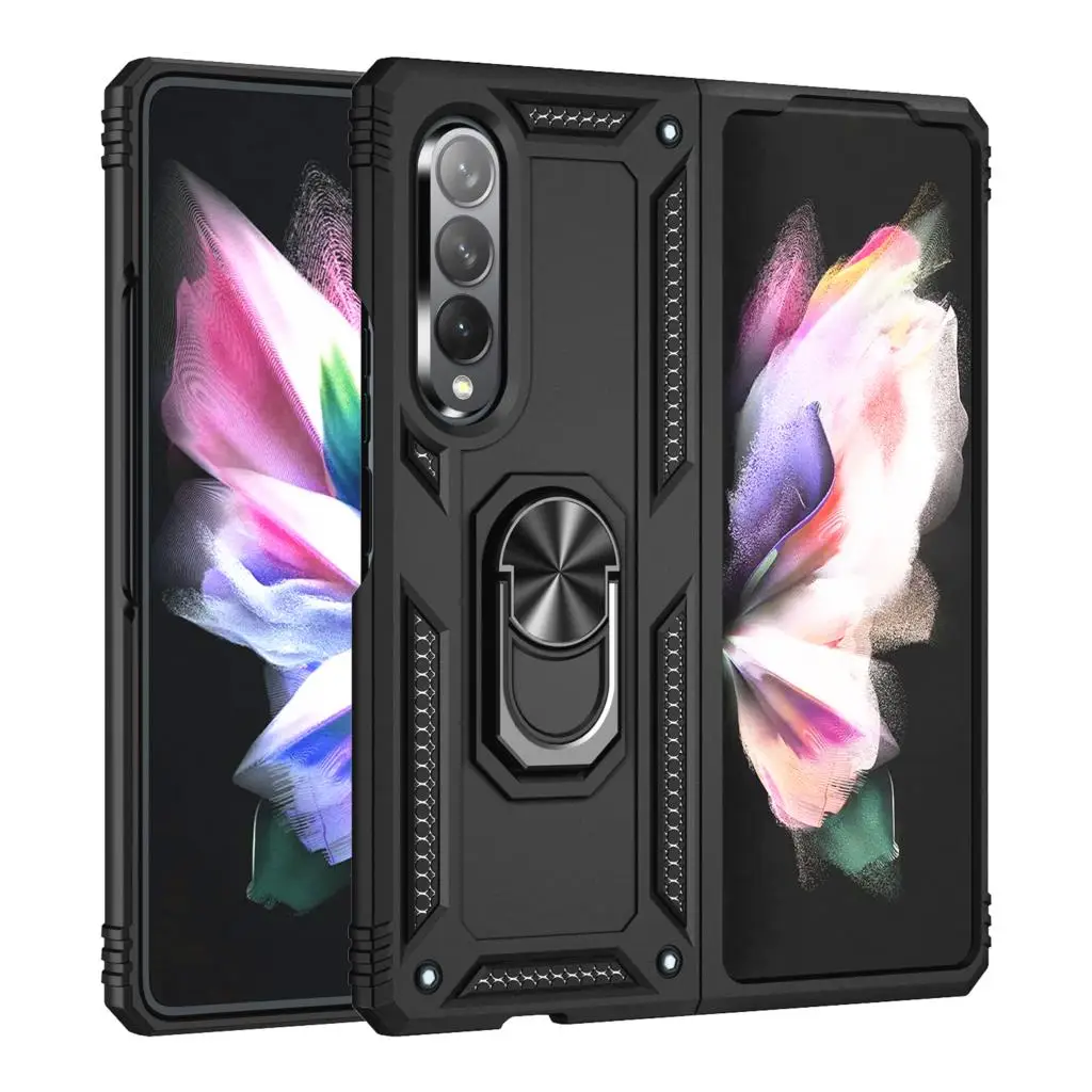 Shock Proof Stand Phone Case for Samsung Galaxy Z Fold 3 5G Fold3 Anti-Dust Protective Cover Funda Capa Coque