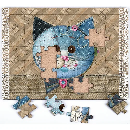 King Of Puzzle Yamalı Cat Wooden Puzzle 35 Piece (Xxxv-28)