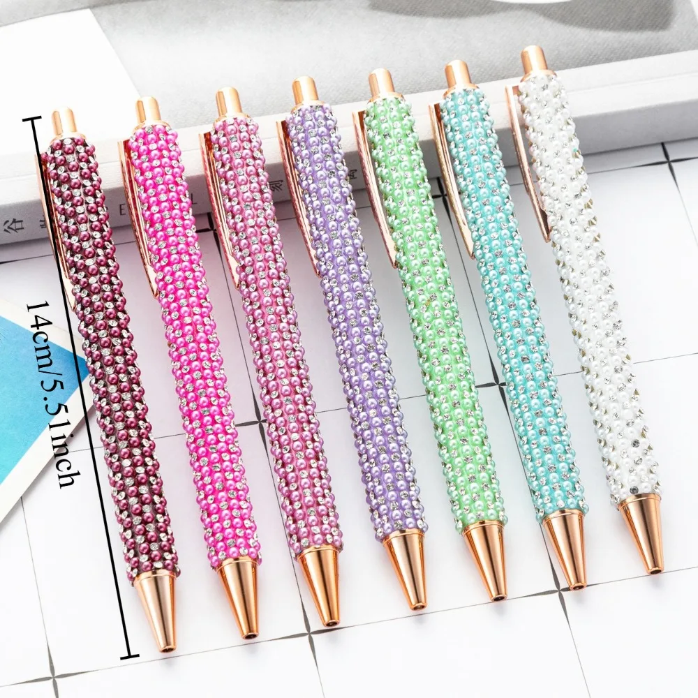 1Pcs Perlen Kugelschreiber Büro Unterzeichnung Stift Versenkbare Kugelschreiber Business Stift Schreiben Reibungslos Geschenk Stift – Detail 2