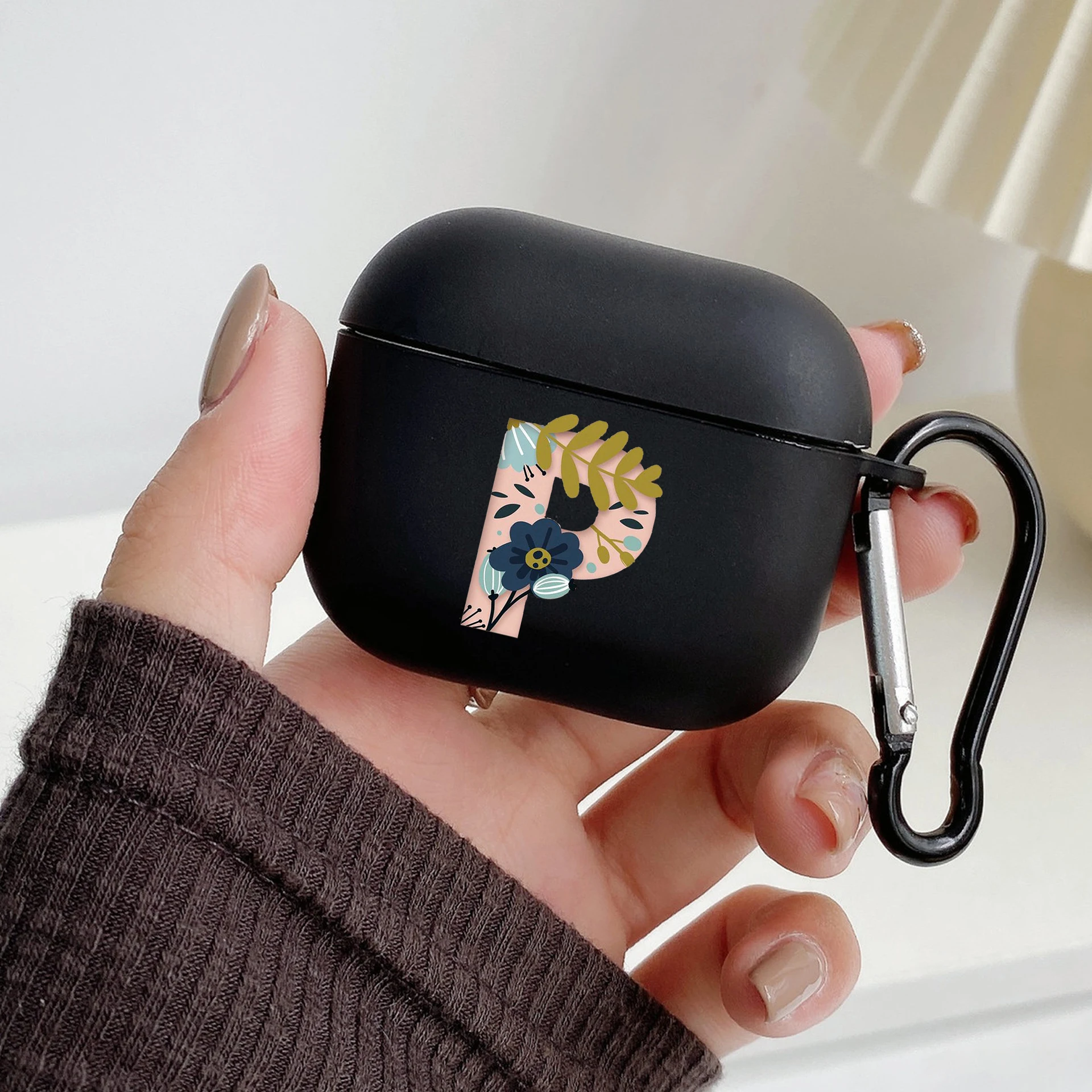 Earphone Case For Airpods 4 3 2 1 Pro3 Pro2 Shockproof With Keychain P C Letter Flowers For Airpods 4 Cover