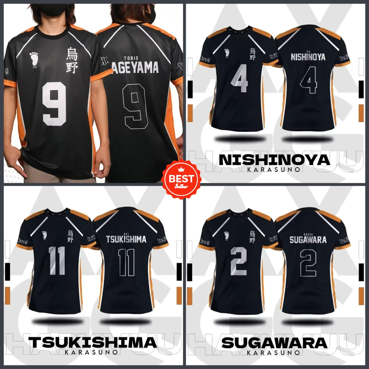 

HaikyuuFukurodani Hinata Cartoon Anime Cosplay Men Jersey Short Sleeve Tee Clothing Unisex Tops New Fashion Women T-shirts Tops