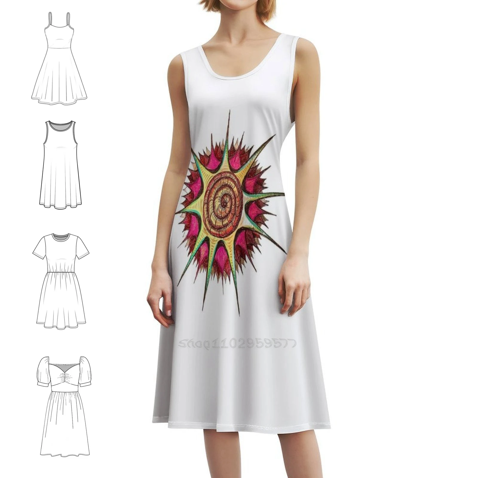 

Исцеляющее солнце мини-платье в консервативном стиле для женщин трапециевидной формы свободного покроя повседневное дневное платье солнце блестящее светлое яркое блестящее платье для