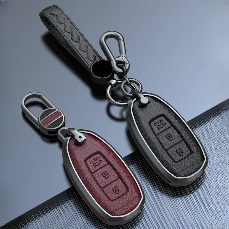 

Car Key Case For Hyundai Elantra Mistra Sonata Lafesta IX35 Santafe IX25 Car Leather Key Cover Set Buckle