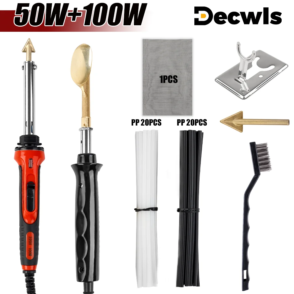 

Электрический паяльник 110 В/220 В, для ремонта бампера автомобиля, горячий степлер для пластиковой сварочной машины, с 40 стержнями клея PP