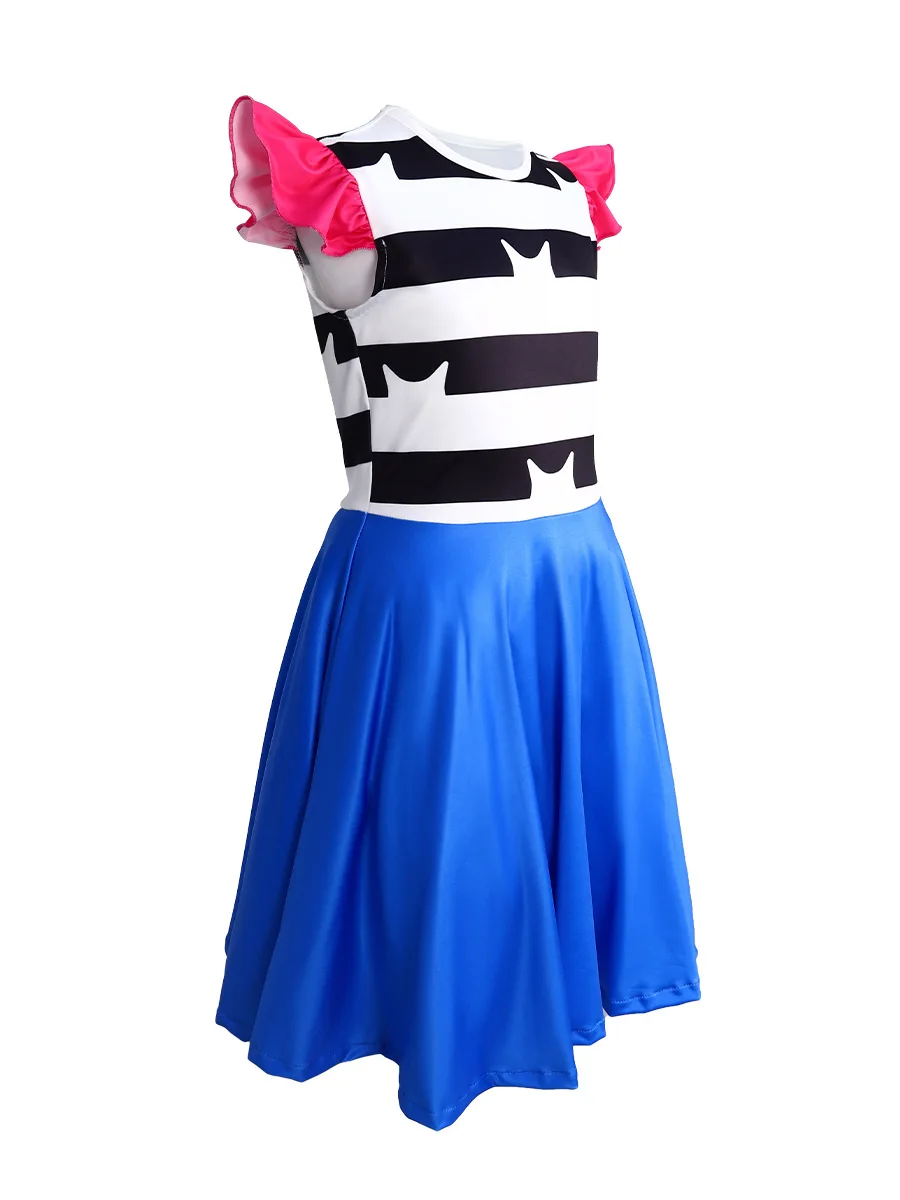 gabby's dollhouse birthday dress Costume Girl Party Halloween Carnival Cosplay Gabby Dollhouse Cats Costume Kids Outfit Size:42/ US 6 Halter Backless Flounce Sleeve *Gabbys Dollhouse theme (can quiet luxury