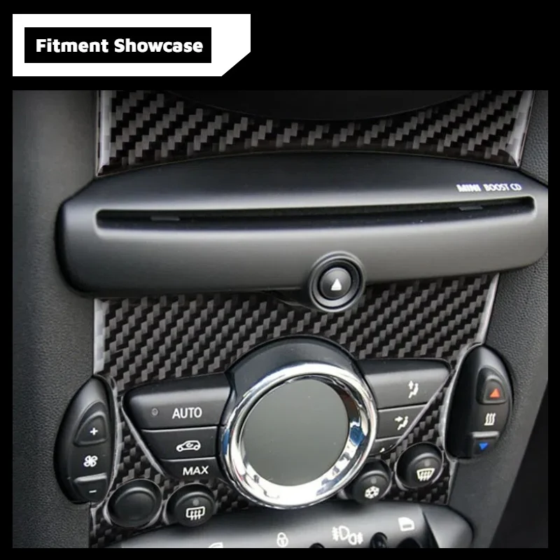 Kohlefaser-Mittelkonsolen-Drehknopf-Abdeckungsaufkleber für Mini Cooper Clubman R55 R56 R57 Auto-Zierleiste Auto-Innenausstattung Zubehör – Detail 6