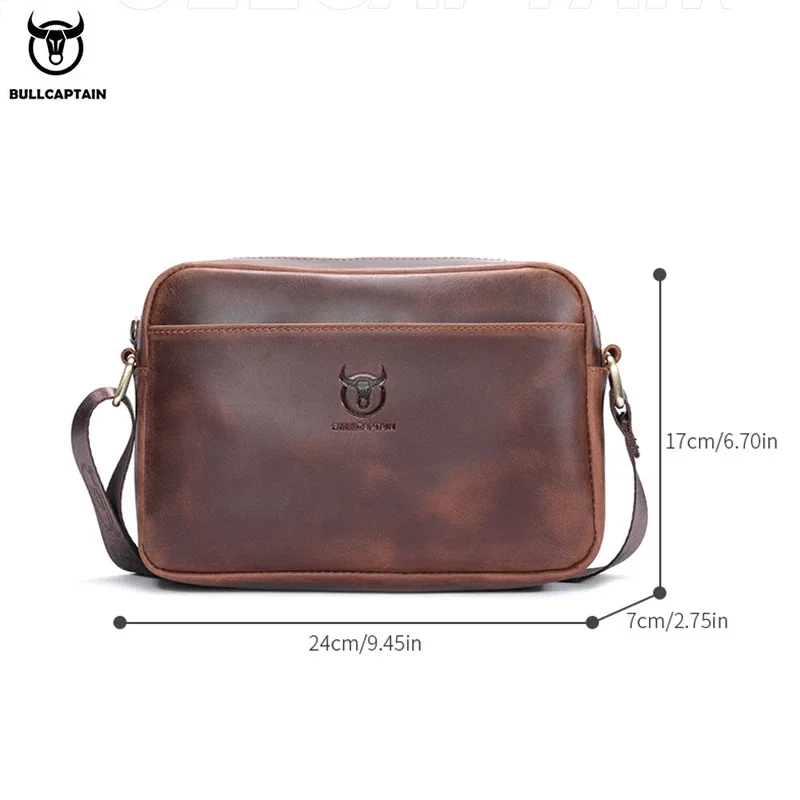 Crazy Horse Leather Men\'s Fashion Bag New Large-capacity Single Shoulder Cross-body bags With Casual Mens bag bolso de hombro 가방