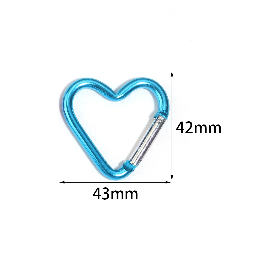 5pcs Heart Shape Alloy Carabiner Key Chain Clip Outdoor Keyring Hook Buckles For DIY Climbing Camping Bag Keychain Accessories
