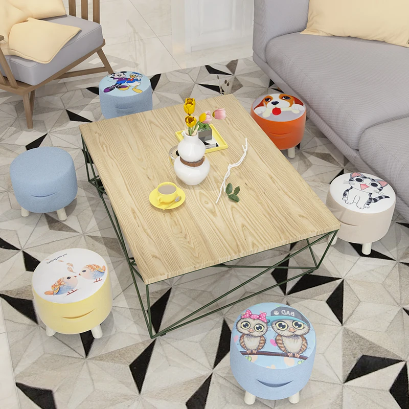 

Modern Minimalist Fabric Chair for Kids, Small Household Stool, Living Room Sofa, Tea Table Pier, Kids Furniture, Vanity Chair