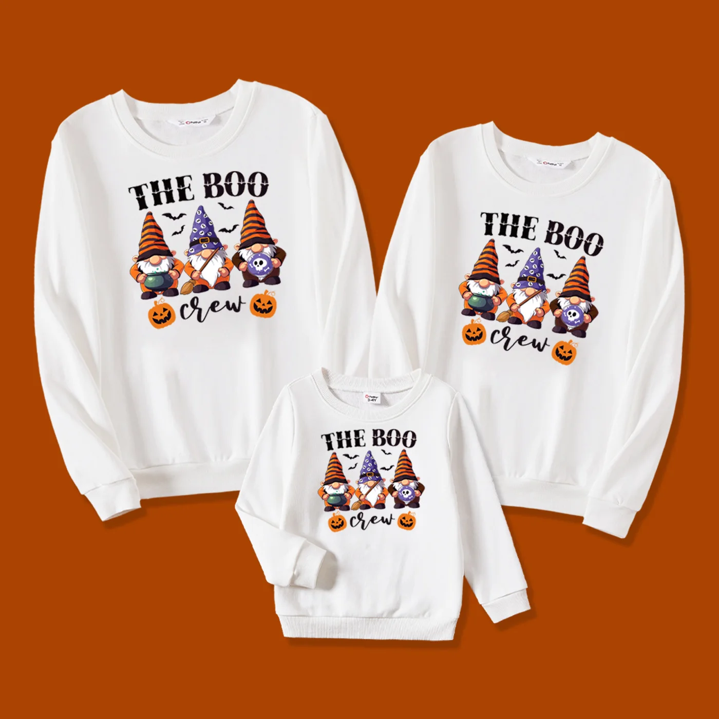 PatPat Halloween Tops Family Matching Long Sleeves The Boo Crew Gnome Graphic