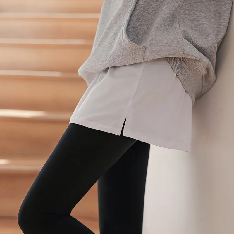 Versatile White  Skirt Women's Inner Wear Fake Hem Layering Autumn Winter Sweatshirt Base Layer Butt Covering Tool