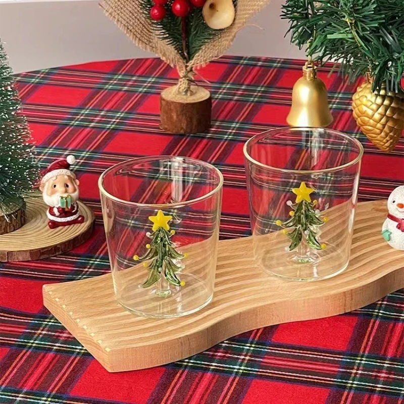 

3D стеклянная чашка, рождественская стеклянная кофейная кружка, забавная прозрачная чашка для воды для виски, коктейля, домашний декор, подарок, посуда для напитков, аксессуары