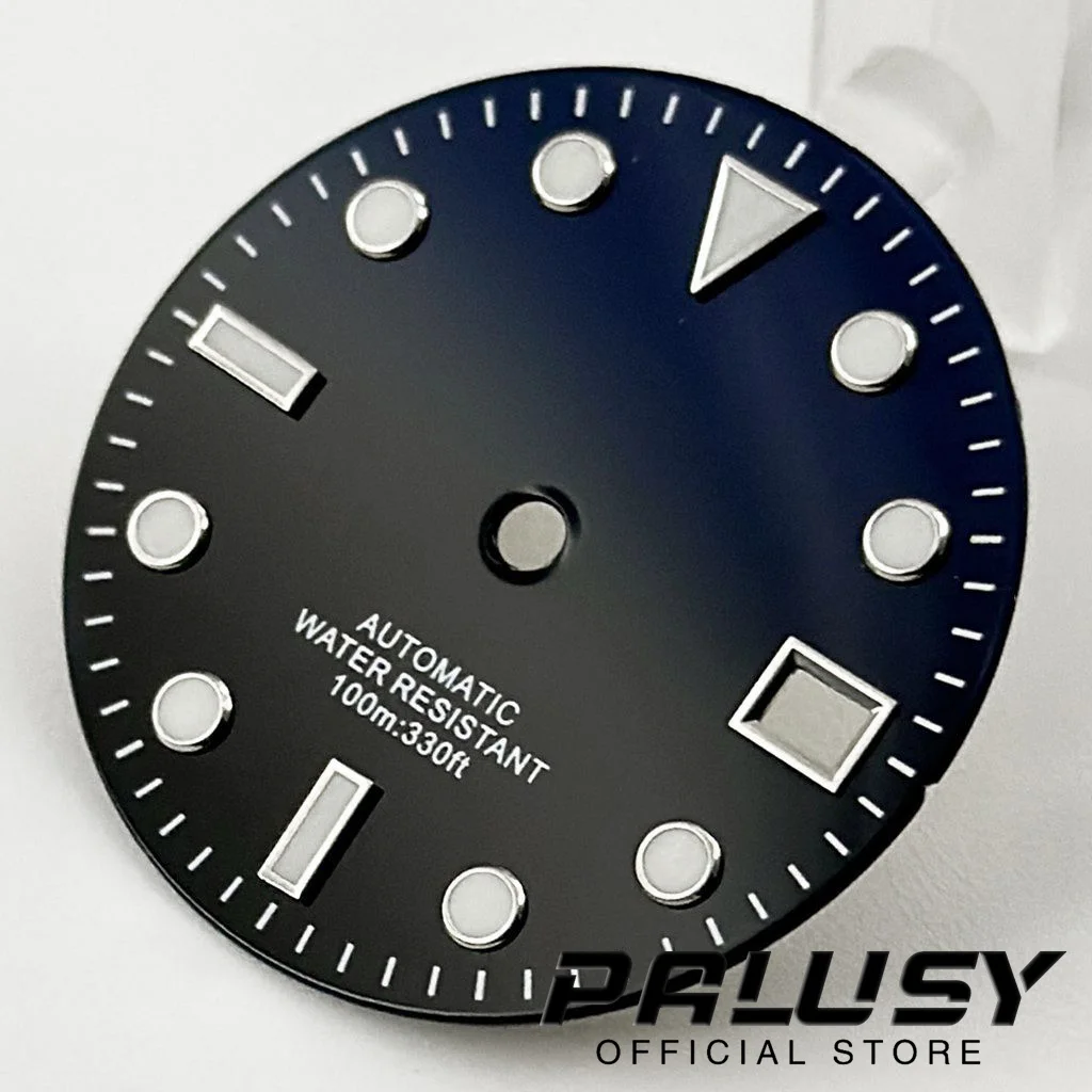 Nh35 29mm Blue Black Sterile Watch Dial Blue Luminous Watch Face for NH35/NH35A/4R/7S Movement Replacement Parts