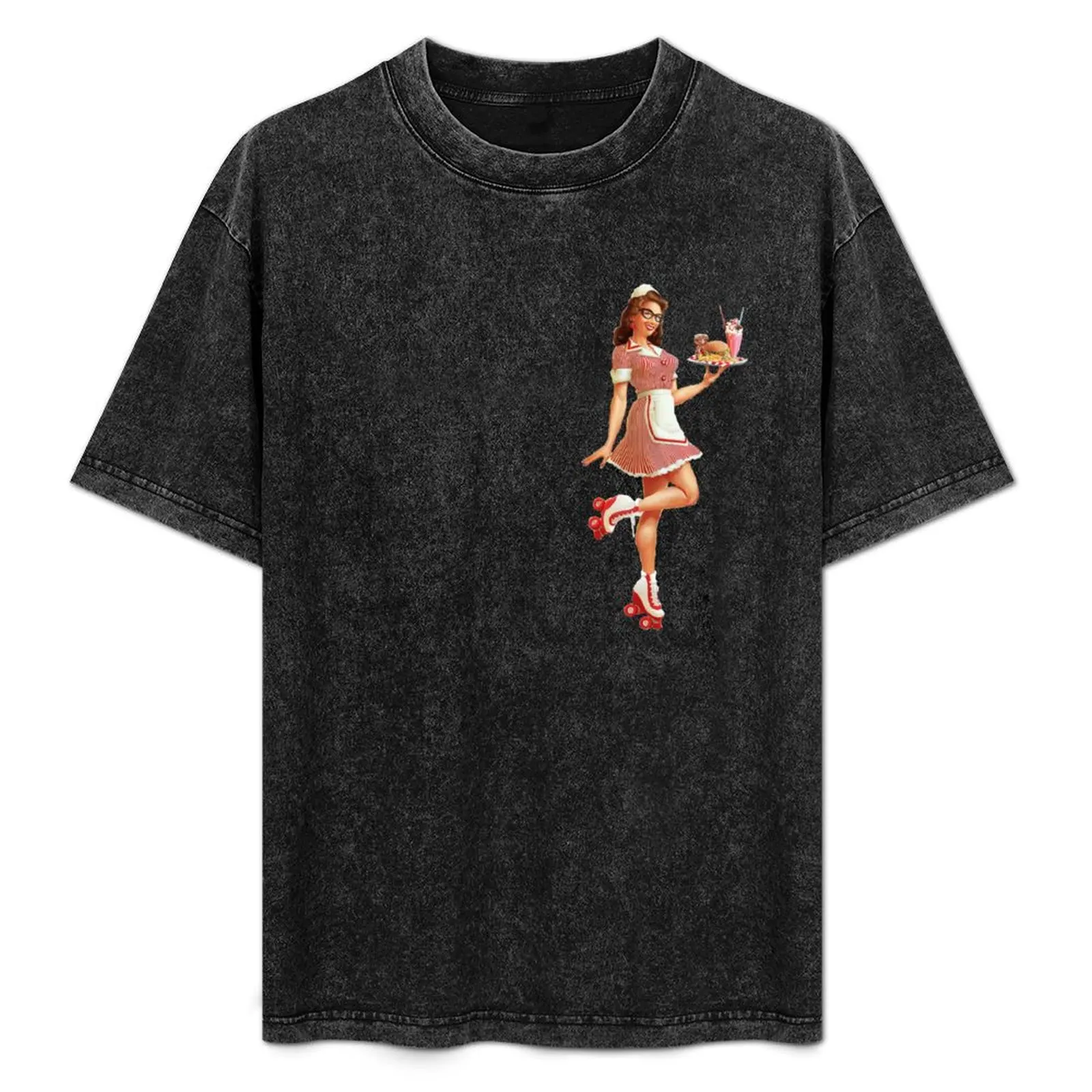 

Retro Diner Waitress T-Shirt essential t shirt cotton man t-shirts luxury clothing labubu tops Men's t shirts