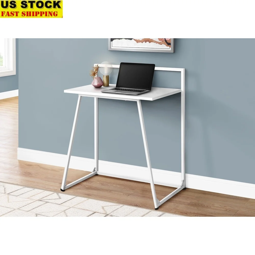 

Compact White Laptop Desk Home Office Study Space Modern Design Ideal Kids Bedrooms or Dorm Rooms