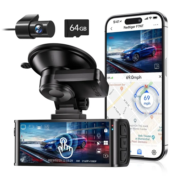 Redtiger F7N-Touch 4K+1080P Dual Dvr Review Wifi Remote Control Touch Screen Front And Back Dash Cam Camera