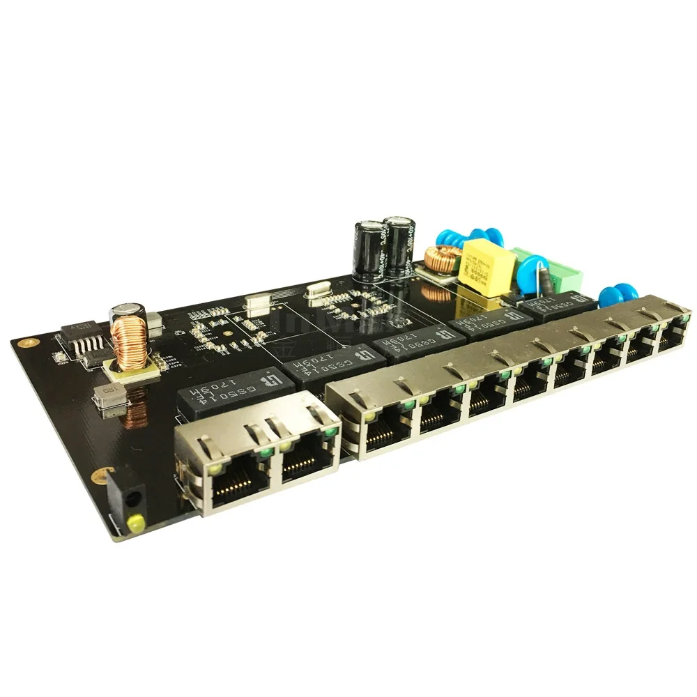 OEM 10 Port RJ45 Marvell Chip 10/100/1000Mbps PoE Gigabit Industrial Ethernet Network Switch Board