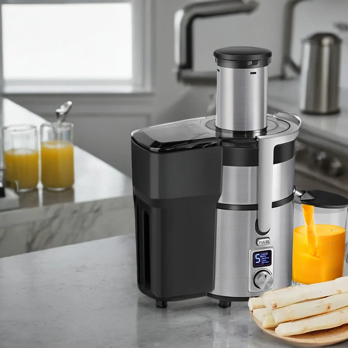 Komercyjna automatyczna sokowirówka Duża średnica bez cięcia, wyciskana w całości selera, imbiru, separacja bagasu, oryginalna maszyna do soku Gospodarstwo domowe