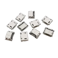 Conector hembra Micro USB tipo B, 5 pines, SMD, soldadura, toma de carga para electrónica, puerto de alimentación, reparación, proyectos de bricolaje