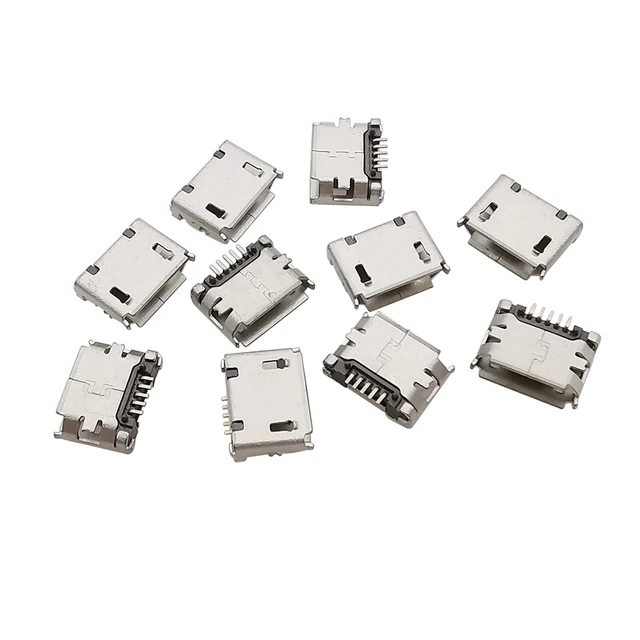 Złącze żeńskie Micro USB typu B 5-pinowe MicroUSB SMD Gniazdo ładowania do lutowania dla elektroniki Naprawa portów zasilania Projekty DIY