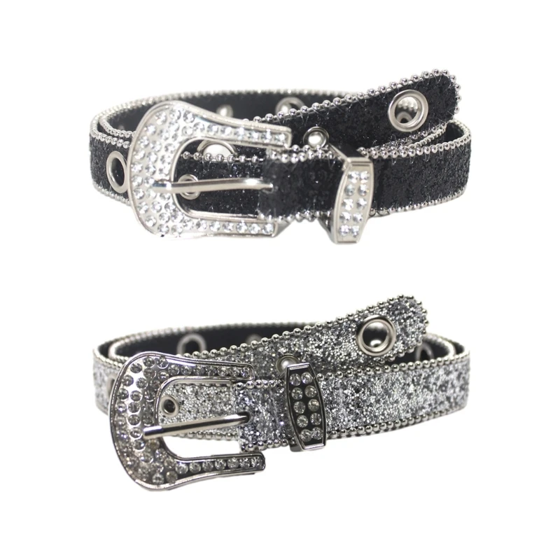 

Cowboy Waist Belt for Jeans Skirt Full Belt for Teens Black/Silver Drop Shipping