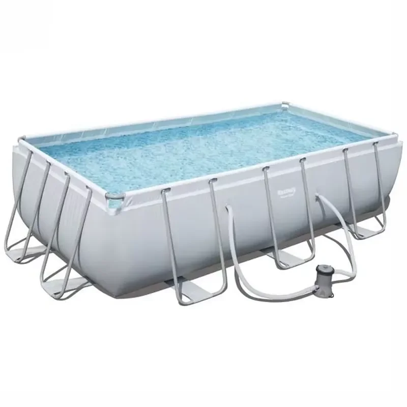 56251 4.04mx2.01mx1m Rectangular Metral Frame Swimming Pool for Family