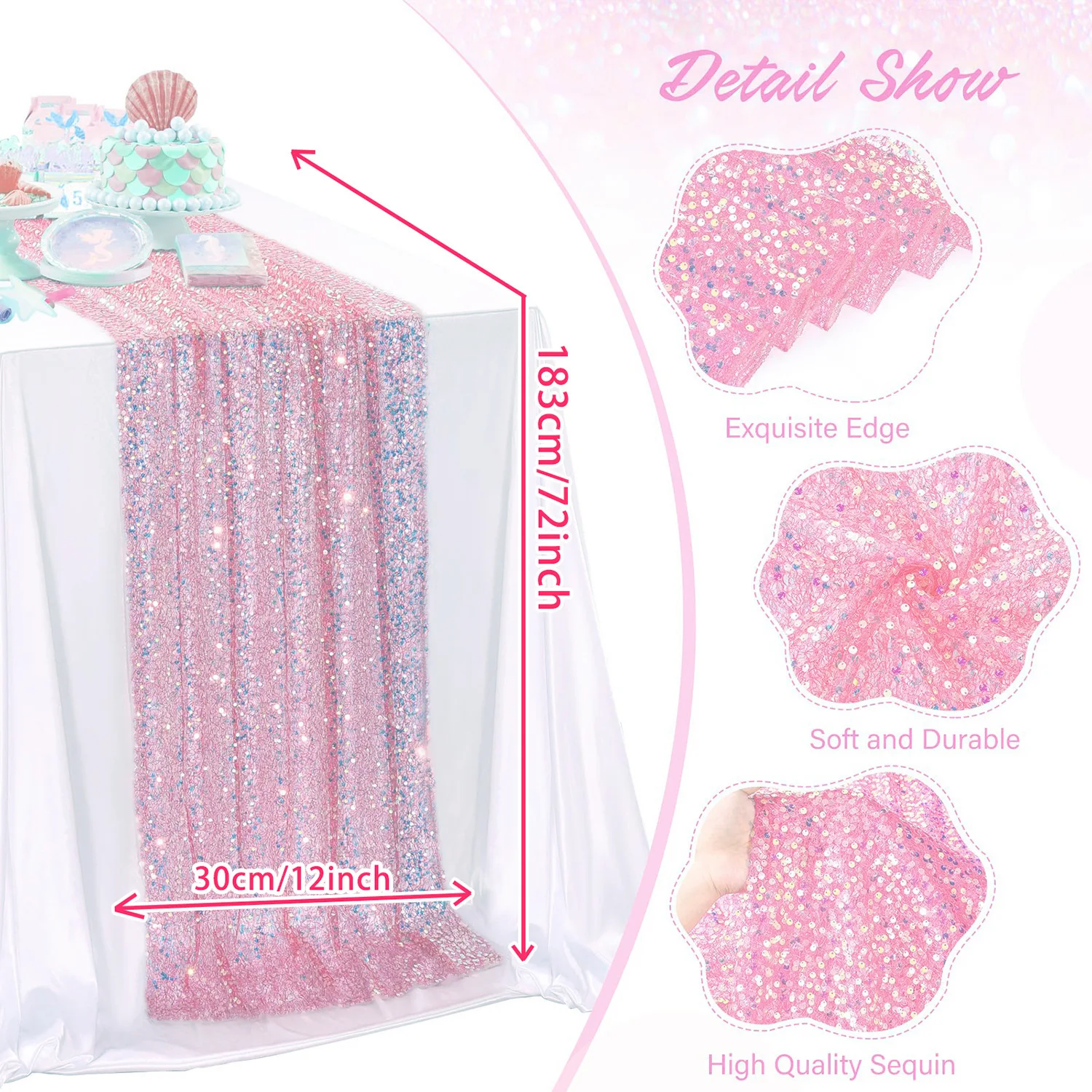 مفرش طاولة لامع براق، ديكور طا - مراجعة Table Runner Sequin وسعره