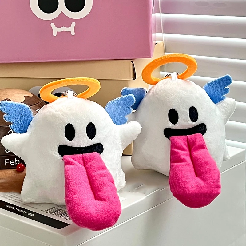 Kawaii أفخم شبح المفاتيح لطيف الكرتون الخفافيش مخيف المفاتيح اكسسوارات زوجين كيرينغ حقيبة سحر سيارة حلقة رئيسية هدية للأصدقاء