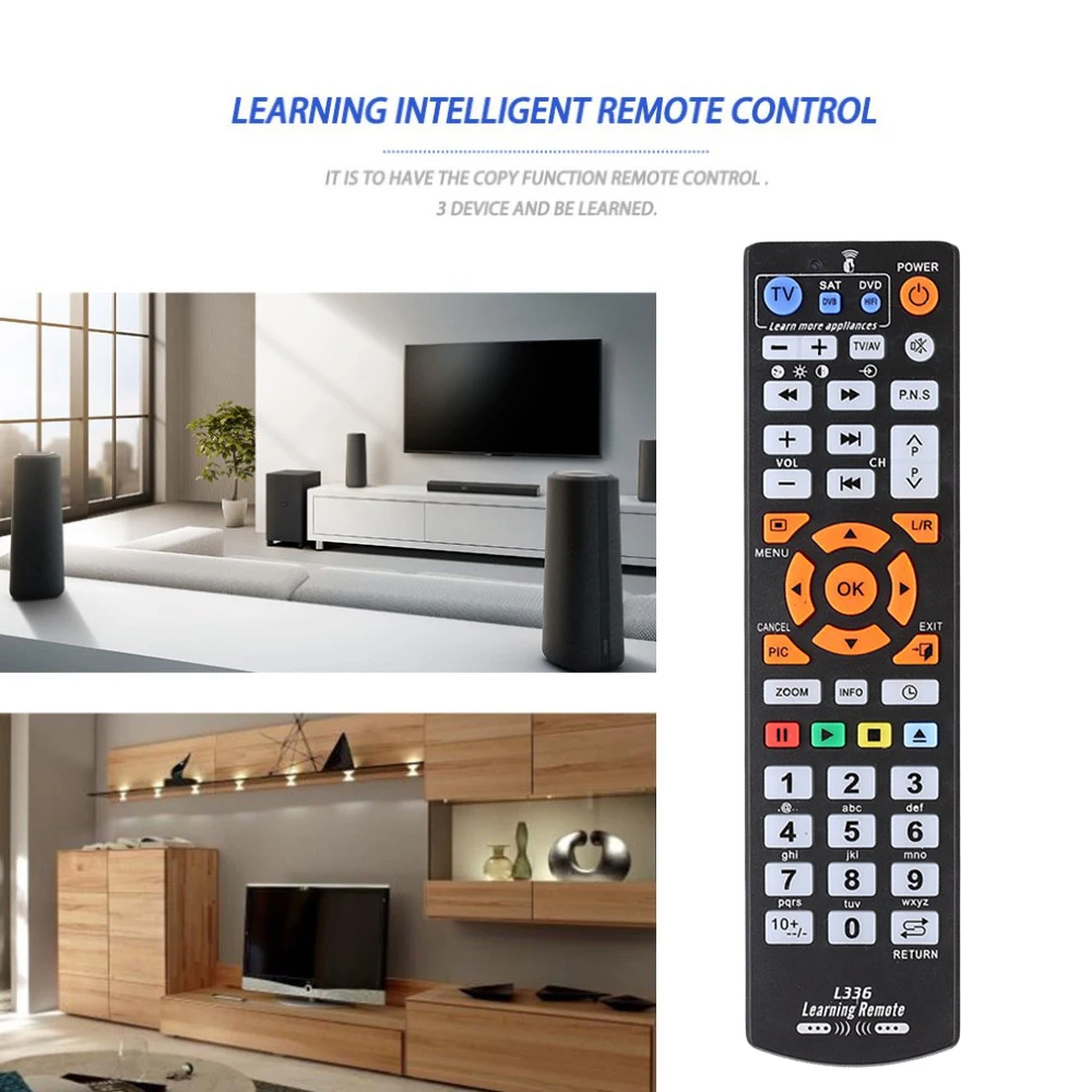 Elistooop Smart L336 IR Remote Control With Learning Function Copy for TV CBL DVD SAT STB DVB HIFI TV BOX VCR STR-T