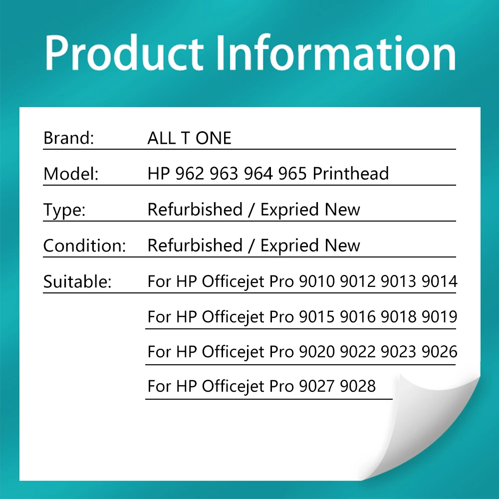 Printer Head For HP 962 963 964 965 Printhead For HP Officejet 9010 9015 9016 9018 9019 9020 9022 9025 9026 9028 9029 Cabezal