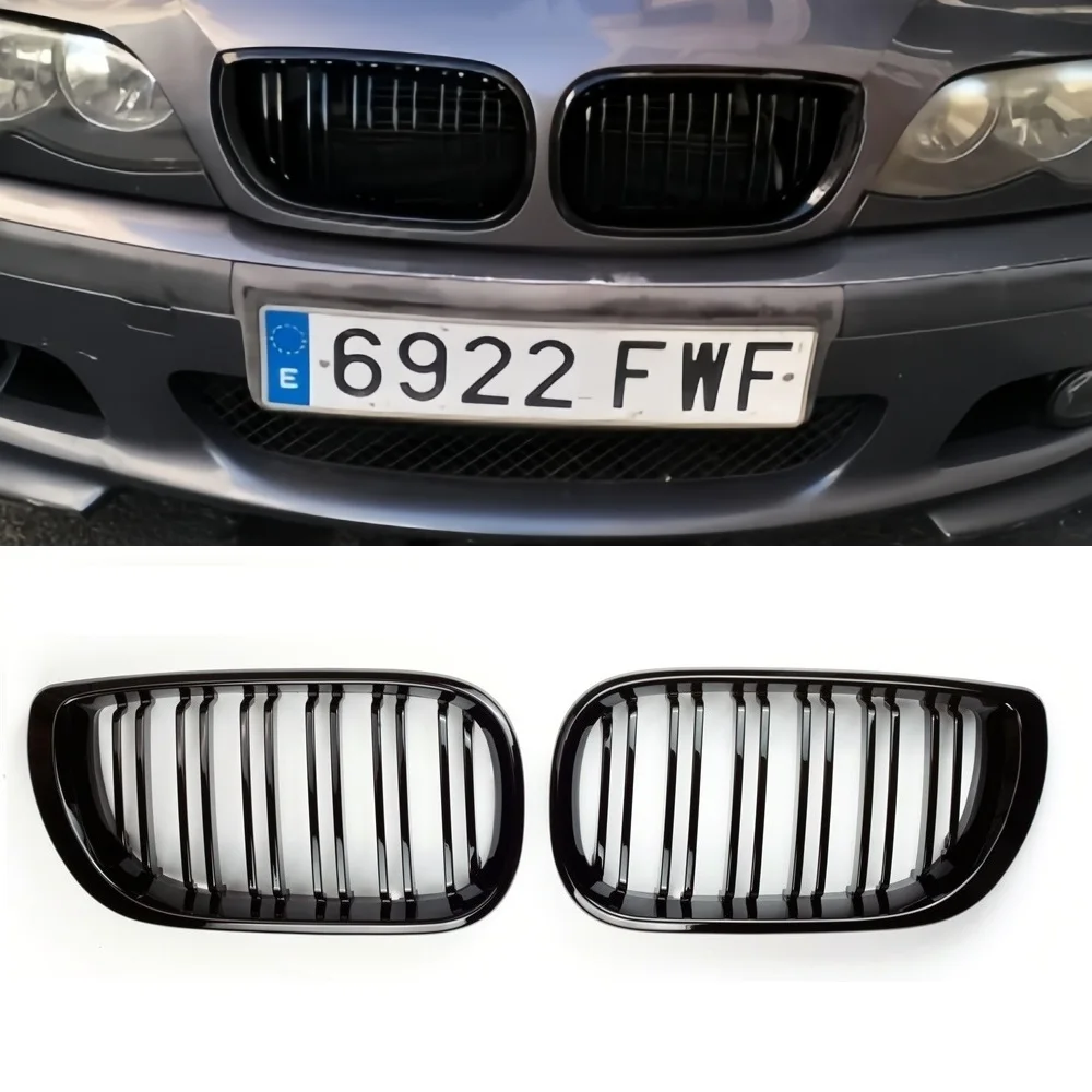 

Для BMW 3 серии E46 Седан 4-дверный 320i 350i 2002-2005 Передний бампер Гоночная решетка 1 пара автомобильных одиночных планшетов Спортивная решетка для почек