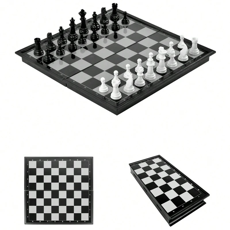 Magnetic PVC Chess Set Felted Game Board 27cm*27cm Interior Storage Adult Kids Gift Family Game Chess Board