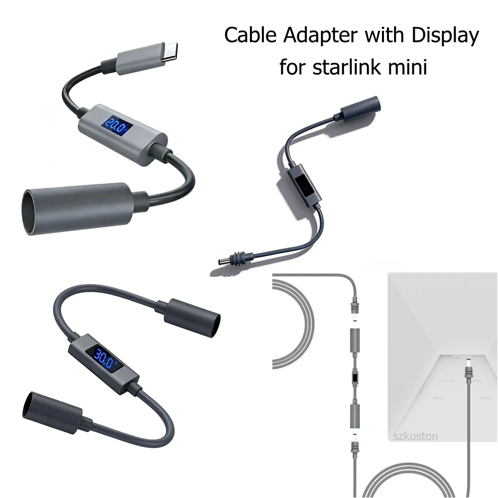 For Starlink Mini USB C To DC Extension Cable Female To Male Plug Waterproof Power Converter Adapter For Starlink Mini Cable