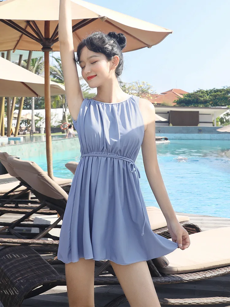 2024 New Hot Spring Swimsuit Female One-piece Conservative Thin Belly Cute Japanese Student Swimsuit