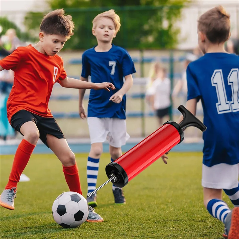 

AD08-Soccer Ball Pump Ball Pump Compact Sports Ball Pump Set With 5 Needles, Nozzle & Hose - Portable Push