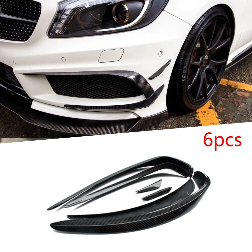 Car Body Kit Front Bumper Fins Air Vent Splitter Cover Carbon Fiber For Benz A Class W176 A180 A200 A260 A45 Sport 2013-2015