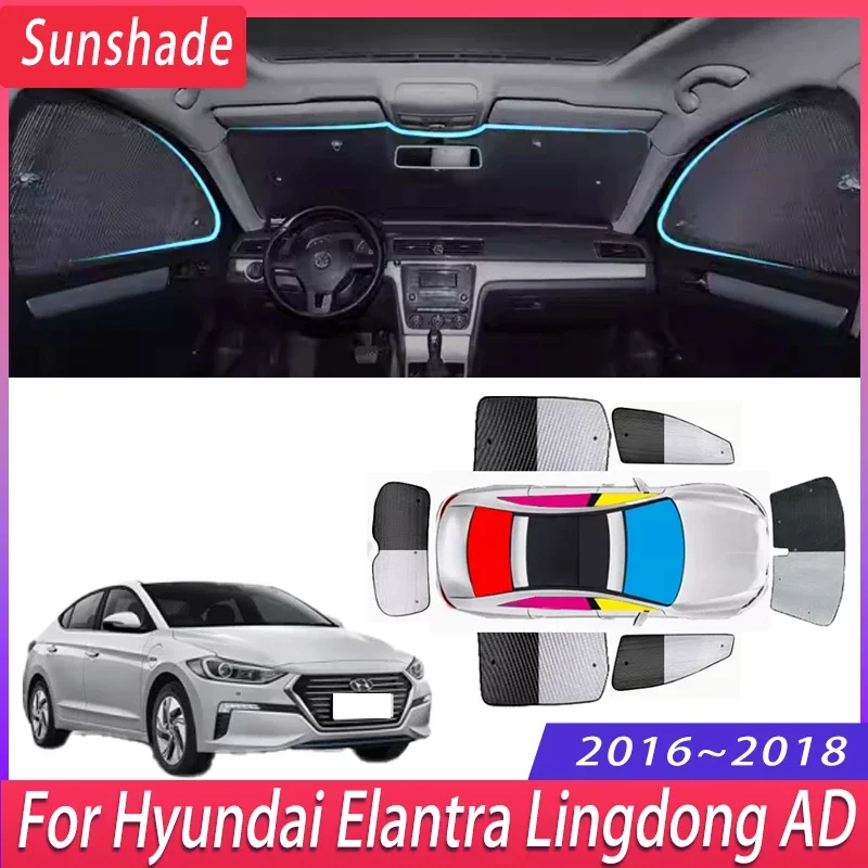 

Car Sunshade For Hyundai Elantra Lingdong AD 2016~2018 Heat Insulation Sun Protection Sunshade Windshield Visor Car Accessories