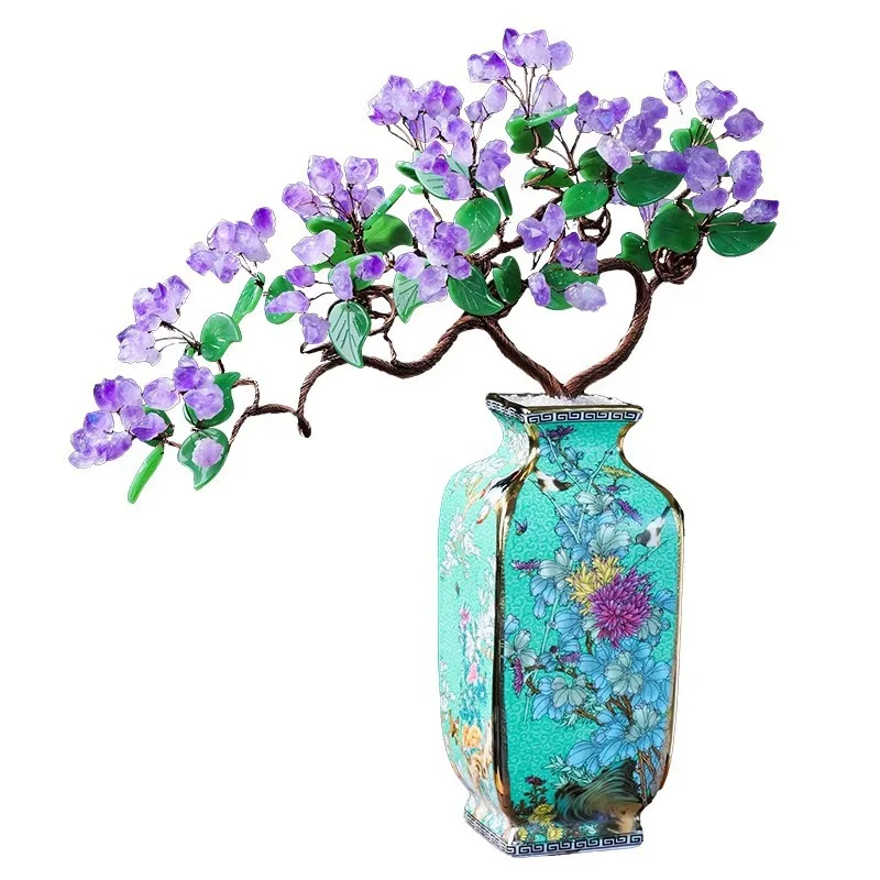 

Natural crystal amethyst citrine fortune tree store opening gifts fortune crystal decoration