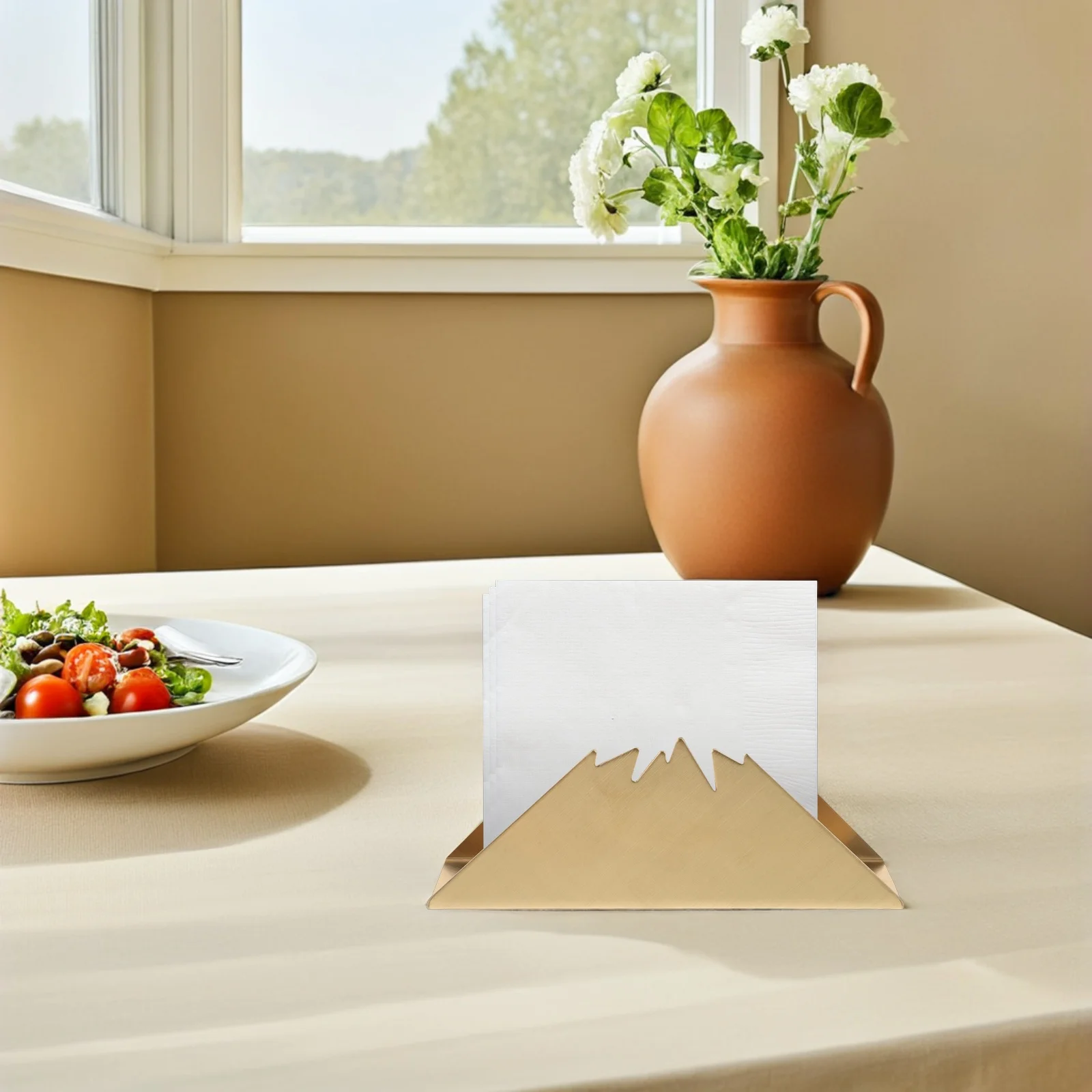 

Stainless Steel Paper Towel Holder Kitchen Napkin Rack Upright Tissue Dispenser