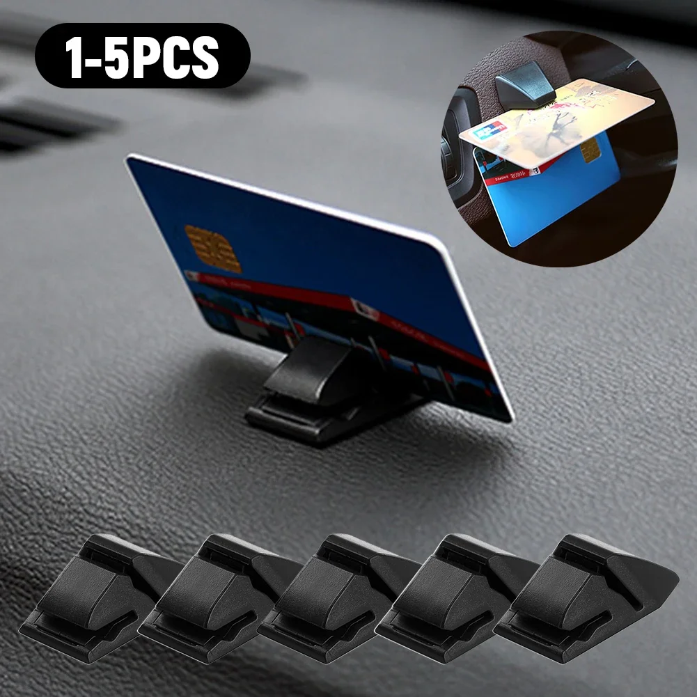 Home Office Desktop Card Slot Fixed Clip Parking Phone Number Car Clip Organizer Auto Card Bill Holder Mount Auto Interior Parts
