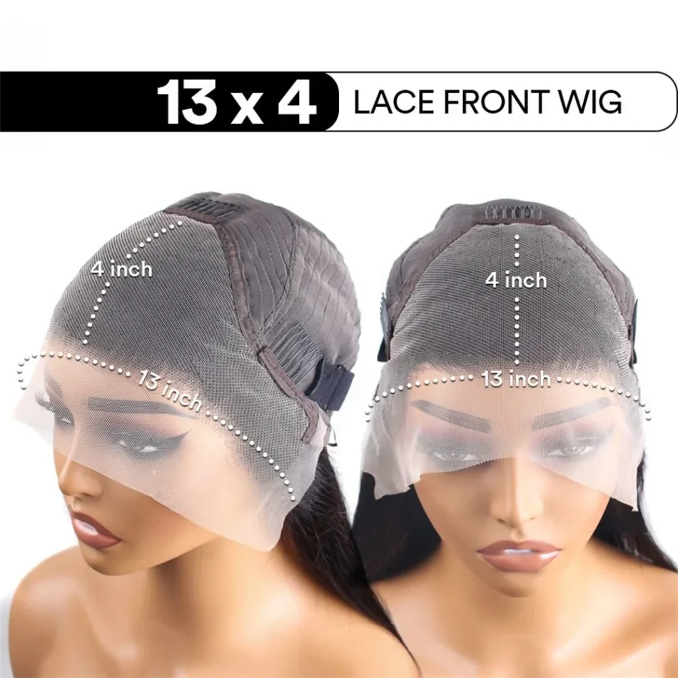 13x4 HD Transparent Lace Front Wigs Human Hair Bone Straight 34-40 Inch 200% & 250% Density Pre Plucked Hairline With Baby Hair For Women image 8