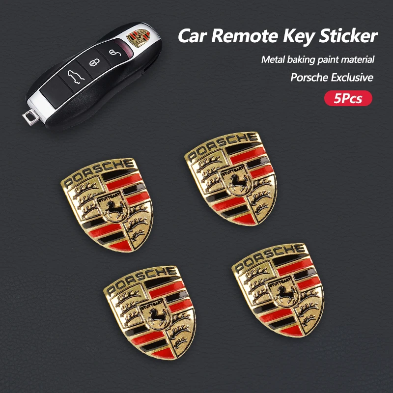 5 sztuk 10 mm naklejka na kluczyk z emblematem samochodowym do Porsche Panamera Cayenne 911 GT3 718 Macan Boxster Carrera-GT