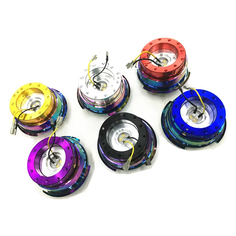 Universal Car Racing Steering Wheel Quick Release Colorful Light Competition Quick Disconnect Auto Racing Refit Accessory
