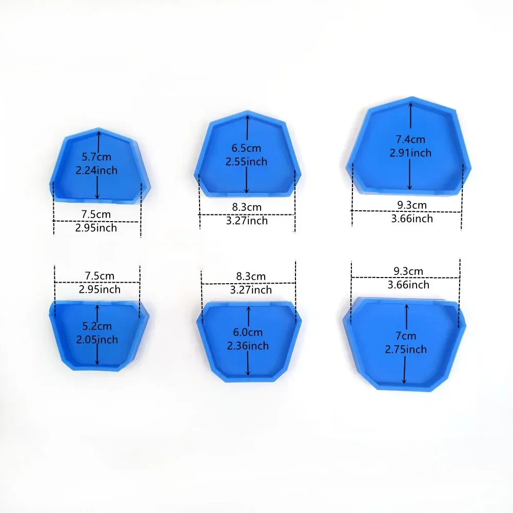 6pcs/set Dental Mold Plaster Bases S M L Denture Tray Silicone Model Rubber Mould Former Blue Color Dentistry Material Lab Tool