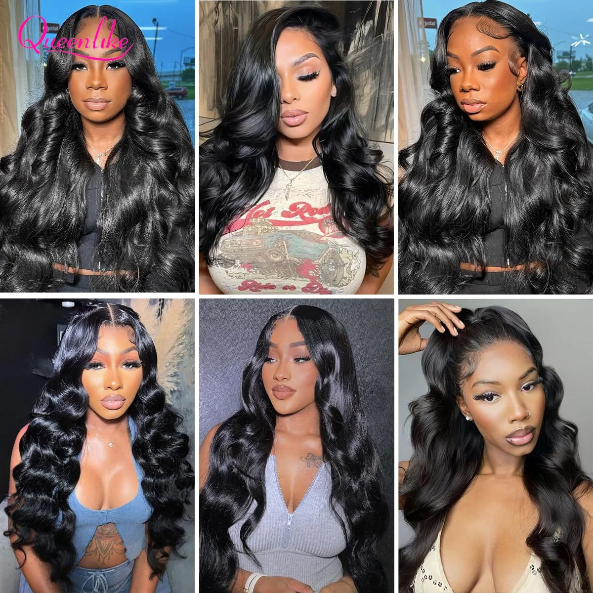 Queenlike 3+1 Echthaar-Bundles Body Wave mit 2x6 Lace Closure, 12A Brasilianisches Rohhaar-Bundles mit tiefem Mittelteil und HD-Lace – Detail 21